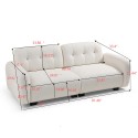 81.48 Modern Sofa Couch,3-Seater Teddy Sofa Sectional with wooden Legs for 3-4 Persons, Upholstered Deep Seat Love Seat Sofa Chaise for Living Room,Bedroom, Apartment and Office,Beige 