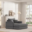 43.3 Inch Corduroy single sofa With a back pillow , 2 toss pillows and a ottoman ,Comfy Sofa- Deep Seat Couch for Living Room