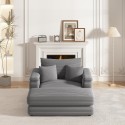 43.3 Inch Corduroy single sofa With a back pillow , 2 toss pillows and a ottoman ,Comfy Sofa- Deep Seat Couch for Living Room