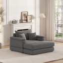 43.3 Inch Corduroy single sofa With a back pillow , 2 toss pillows and a ottoman ,Comfy Sofa- Deep Seat Couch for Living Room