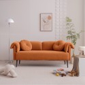 68.5" Modern Lamb Wool Sofa With Decorative Throw Pillows for Small Spaces 